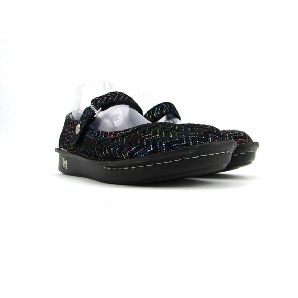 ALEGRIA Multicolor Holographic Geometric Mary Jane Flats EU 37 US 7 - Picture 5 of 12